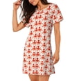 thumbnail image 2 of Yiaed Octopuses1 Print Women's Loose-Fit Short Sleeve Nightgown, Soft and Comfortable Sleep Dress for Relaxation and Sleepwear, 2 of 6