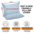thumbnail image 4 of Linens 100% French Linen Pillowcases with Embroidery - Pack of 2 - Washed Solid Color Natural Flax Soft Breathable -,blue,blue,48x74cm，G37471, 4 of 5