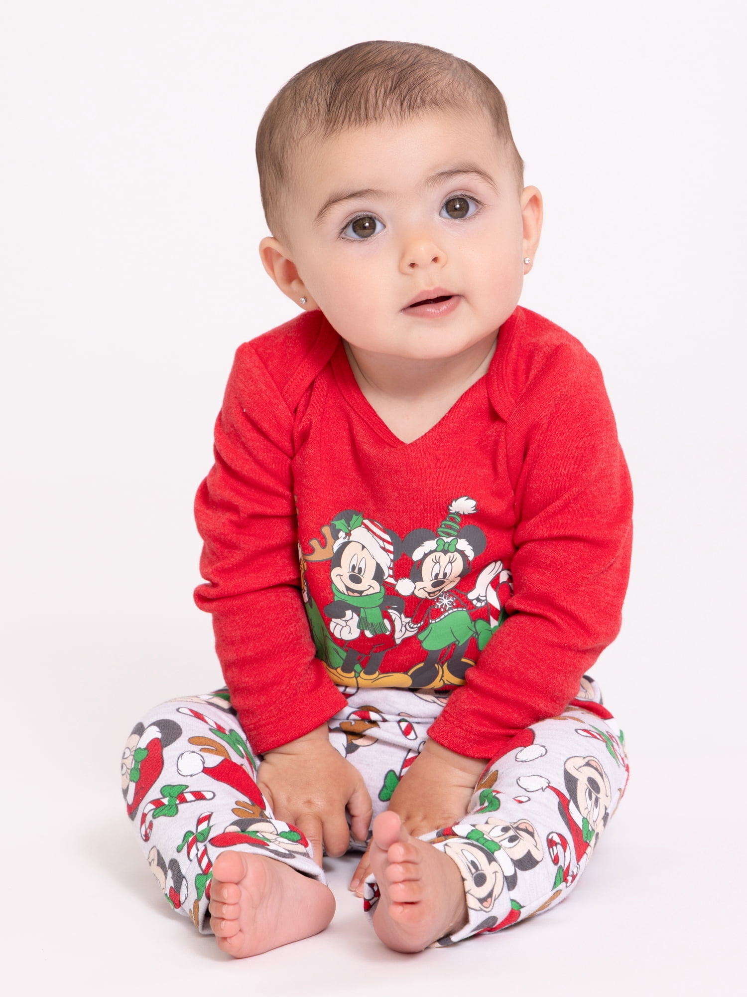 Character Infant Baby Holiday Take Me Home, Bib, Long-Sleeve Bodysuit, and Pants Outfit Set, 3-Piece Sizes Newborn-12 Months