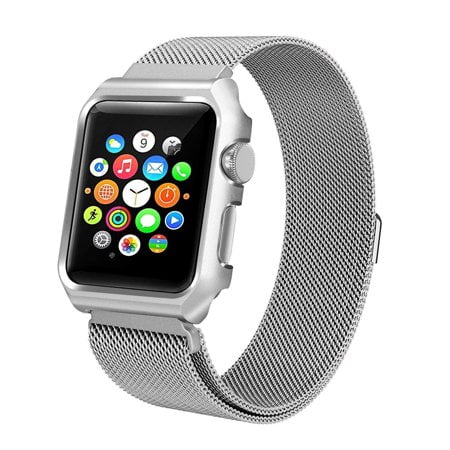 Milanese Stainless Steel Band Strap w/Frame Case for Apple iWatch 4 40mm 44mm 