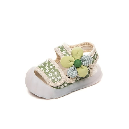 

Gomelly Girl s Sandal Beach Princess Shoes Ankle Strap Flat Sandals Comfort Kids Toddler Girl Green 6C