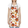 thumbnail image 3 of Pofeuu Thanksgiving Turkey Leaves Print Aprons with Pockets, Cute Aprons for Kitchen, Cooking, Server, Barber, Chef Apron, 3 of 7