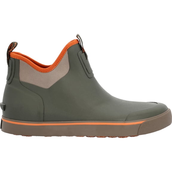 Rocky Dry-Strike Waterproof Green & Orange Deck Boot, Olive Stone, Size 4(M)