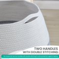 thumbnail image 5 of XXXL Extra Large Woven Cotton Rope Tall 25" Height Laundry Hamper Basket with Handles, Storage Basket for Toys, Blanket, and Towels - 20 x 25, White/Gray, 5 of 5