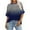 Blue2, variant on ameIAEA Striped Shirt Women Short Sleeve Crewneck Tops Color Block Casual Loose Summer Tees