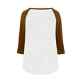 thumbnail image 5 of Womens Tops Casual T Shirts Patchwork 3/4 Sleeve Half Button V Neck Fashion Clothing, 5 of 5