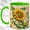 Green, variant on Ornate Sunflower Coffee Mug, Nature Floral Mug, Ceramic 11 oz