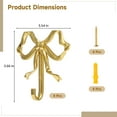 thumbnail image 5 of Gold Bow Wall Hooks, Set of 4 Brass Vintage Decorative Hooks for Towels Coat, Bathroom Kitchen Living Room Entryway, Hardware Included, 5 of 6