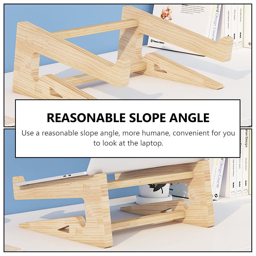 UPKOCH Adjustable Laptop Stand Device Organizer Khaki Wood 1Pc 8.25X10.41X4.72in