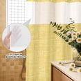 thumbnail image 4 of No Hook Shower Curtain, Yellow Shower Curtains for Bathroom with See Through Top Window, Farmhouse Vintage Yellow Solid Color Modern Waterproof & Washable Bath Curtain 66"x72", 4 of 9