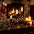 thumbnail image 5 of 3-Piece Christmas Taper Candle Holder Set, Iron Stands with Bow, Pinecone and Berry Accents for Tabletop and Mantel Decor, Red, 5 of 6