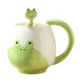 thumbnail image 1 of Divertidas tazas de rana lindas tazas de café tazas de rana de cerámica con cucharas y posavasos Tazas de café de 420 ml Tazas de rana Tazas de café expreso Tazas de capuchino Regalos de cumpleaños., 1 of 6