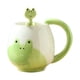 thumbnail image 1 of Tazas de rana divertidas, lindas tazas de café, tazas de rana de cerámica con cucharas y posavasos, tazas de café de 420 ml, tazas de rana, tazas de café expreso, tazas de capuchino,, 1 of 6