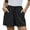 Black, variant on RYRJJ Womens Summer Pull On Shorts Casual Baggy Trendy Cotton Linen Short Pants Elastic Waist Drawstring Comfy Shorts(Red,S)