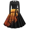 thumbnail image 1 of Robe Longue pour Femmes Été, Robe d'Été Décontractée pour Femmes, Mode Féminine Décontractée Imprimée Manches Longues Col Rond, 1 of 3