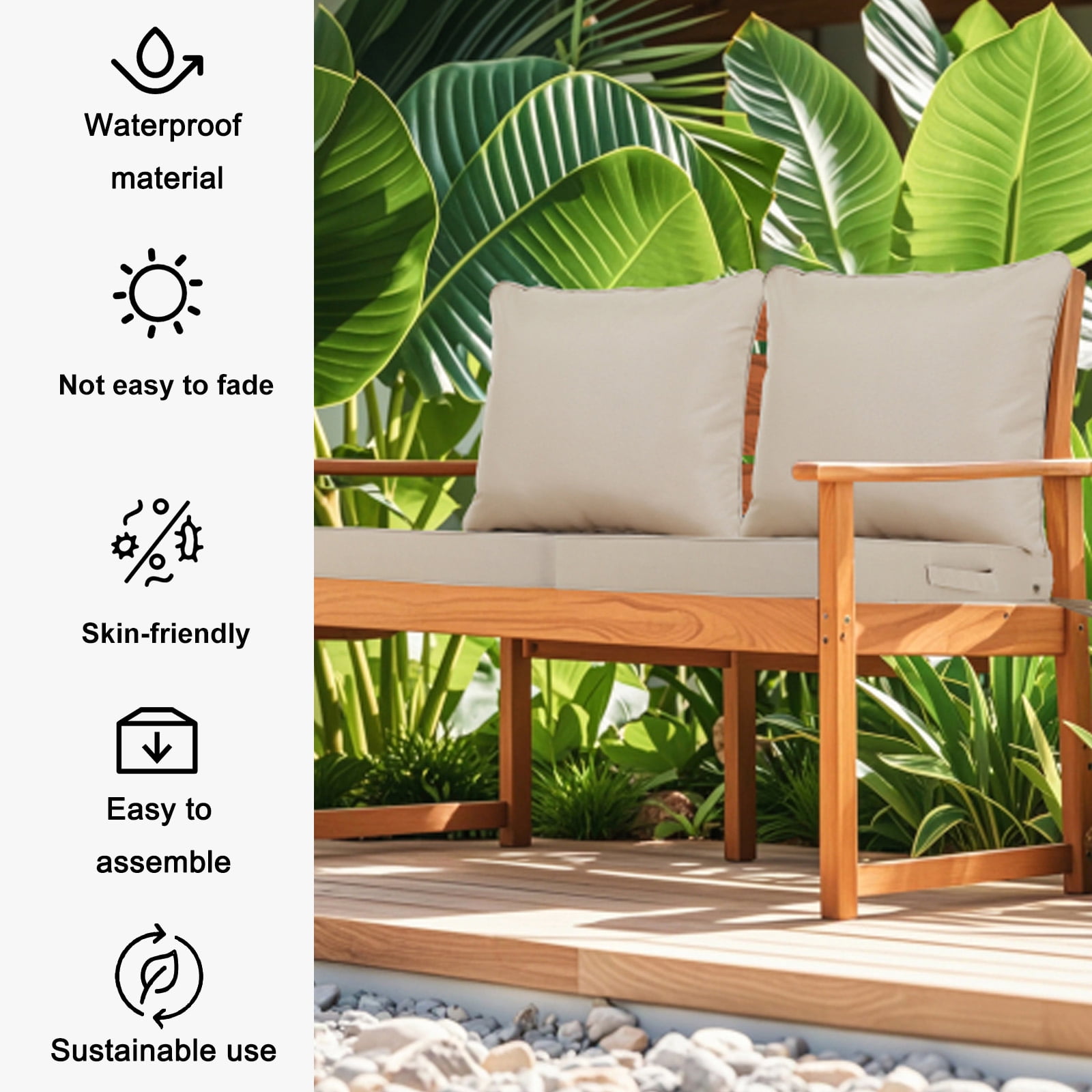 XXLYY Outdoor Cushions for Patio Furniture, Waterproof Deep Seat Cushions Set , 24*24 In Outdoor Chair Replacement Cushions with Removable Cover for Chair Sofa Couch