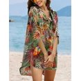 thumbnail image 2 of Ekouaer Beach Cover Ups for Women V Neck Bathing Suit Cover Up Bikini Swimsuit Coverup Beach Dress Shirt, 2 of 4