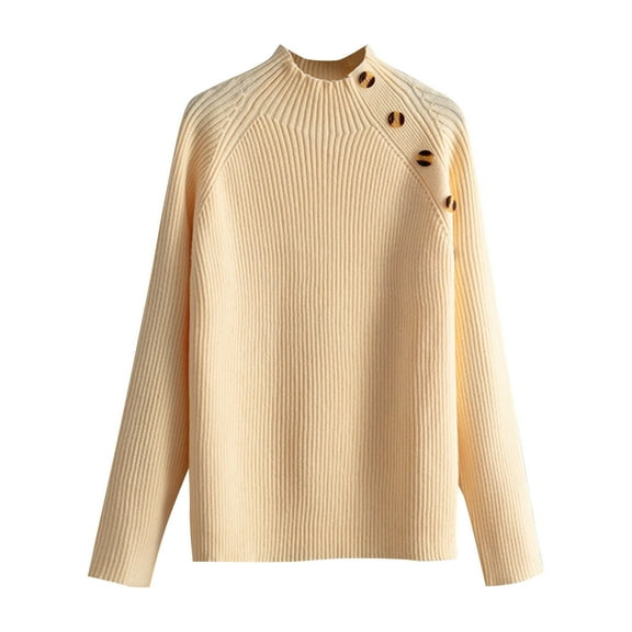 Sevevn Womens Sweaters Fall 2025 Ribbed Knit Raglan Long Sleeve Mock Neck Pullover Sweater Chunky Outfits