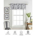 thumbnail image 6 of Dark Blue Flowers Curtain Valance for Windows/Living Room/Kitchen/Bathroom/Café, Short Rod Pocket Tier Curtain Window Treatment Panel Pastoral Vintage Farmhouse Leaf Spring Topper Curtain 42''x12'', 6 of 6