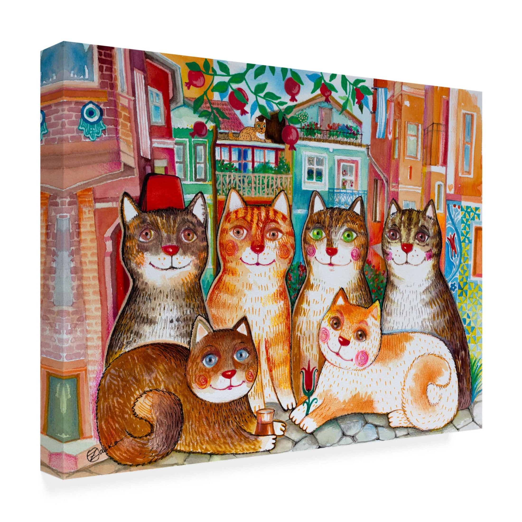 Canvas Wall Art - Oxana Zaika 'Cats Of Istanbul Turkey' Wall Art for Living Room, Bedroom, or Office Décor by Trademark Fine Art - 19 x 14 Inches