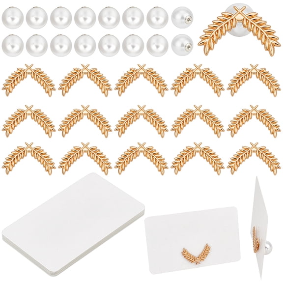 20 Sets Pearl Place Card Holders with White Cards Table Number Holders Name Card Stands for Wedding Anniversary Birthday Party Retail Shop