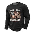 thumbnail image 2 of 250 Anniversary Casual Long Sleeve T Shirt Athletic Fit Crew Neck Graphic Tees Men Black XXXL, 2 of 5