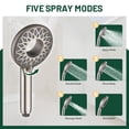 thumbnail image 5 of Cobbe Wall Mount Magnetic 2-in-1 Bathroom Rain Shower with 5-Spray Patterns Handheld Shower and 70-Inch Hose Brushed Nickel, 5 of 12
