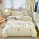 thumbnail image 1 of Lindo juego de cama de oso para niñas, funda de edredón de algodón lavado coreano, edredón bordado, juego de sábanas ajustables tamaño Queen y King, 1 of 6