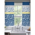 thumbnail image 2 of Blue Yellow Sheer Curtains 63 Inch Length 2 Panels Set, Botanical Floral Motifs Wildflower Striped Voile Window Treatment Rod Pocket Curtains Sheers Drapes for Bedroom/Living Room/Kitchen 52x"63"x2, 2 of 7