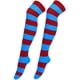 thumbnail image 1 of Granjero Gordo 1 par de calcetines hasta la rodilla, medias de cintura alta, cosplay, uso diario, rojo y azul, 1 of 4