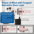 thumbnail image 6 of Foxgard Fingerprint Door Lock, Smart Door Knob with APP Control, 100 Fingerprints Biometric Door Lock with Tuya App, Pink, 6 of 6