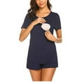 thumbnail image 2 of Zwiiyzr 2024 Women's Maternity Nursing Pajama Sets Short Sleeve Pregnancy Pj Set Breastfeeding Sleepwear Set for Hospital Navy-S, 2 of 4