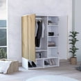 thumbnail image 2 of TUHOME Rosie Armoire - Light Oak-White -Material Engineered Wood, 2 of 5