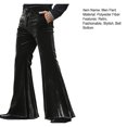 thumbnail image 7 of Joernso Men's Bell Bottom Velvet Pants Retro Style 70s Disco Outfit Casual Loose-Fit Party Street Flared Trousers for Daily Street Office Parties, 7 of 7