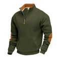 thumbnail image 2 of Mens Sweatshirts Business Work Fleece Lined Long Sleeve Shirts with Zipper and Pocket Casual Color Block Pullover Mock Neck No Hood Sweatshirt Tops, 2 of 8