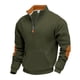 thumbnail image 2 of pstuiky camisetas de manga larga para hombre, Blusa/camisa informal y moderna de color liso con cuello alto, manga larga y bolsillo con cremallera para hombre top de hombre xl, 2 of 9