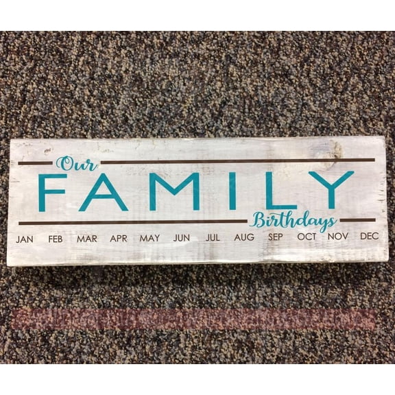 Decals To Create Birthday Celebration Board Our Family DIY Wall Hanging Sign 23x5.5-Inch Teal/Chocolate Brown