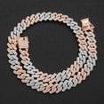 thumbnail image 7 of Iced Out Square Miami Cuban Link Chain Necklace For Men Women Micro Paved CZ Stone Rose Gold Color Hiphop Jewelry 16” SH, 7 of 7