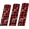 Hyjoy Christmas Buffalo Plaid Snowflake Wrapping Paper for All Gift Wrap Occasions 3 Sheets-23 inch X 58 inch Per Sheet