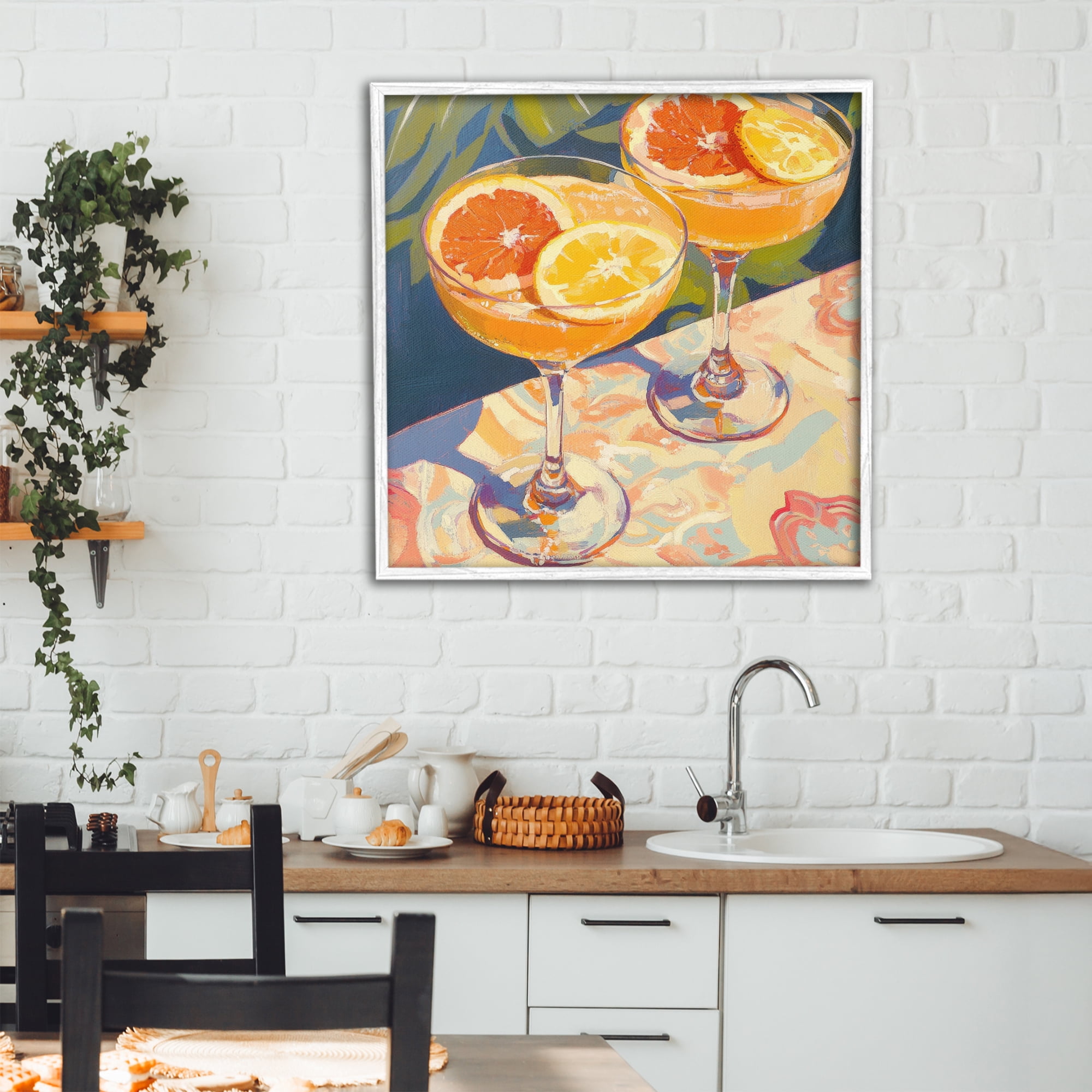 Stupell Industries Fruity Summer Cocktails White Framed Giclee Art, design by Petal Prints Design