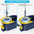 thumbnail image 4 of SUGARDAY Spin Mop and Bucket System with Wringer Set for Floors Cleaning,Yellow, 4 of 7