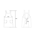 thumbnail image 4 of Delantal de cocina con bolsillo para mujer, de algodón, para chef, para hombre y mujer., 4 of 4