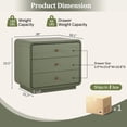 thumbnail image 2 of Noble House Modern 3-Drawer Nightstand, Curved-Edge Bedside Table with Thick Base,Olive Green, 2 of 8