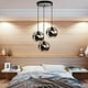 thumbnail image 3 of Lampara 3 Luces Pantalla Tierra E27 para Dormitorio Salon Bar Negro - Black, 3 of 5