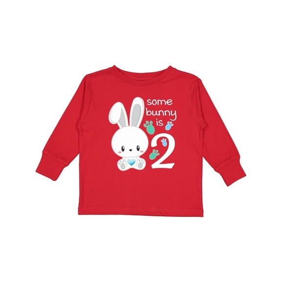 Inktastic Somebunny is Two-Second birthday bunny Boys or Girls Long Sleeve Toddler T-Shirt