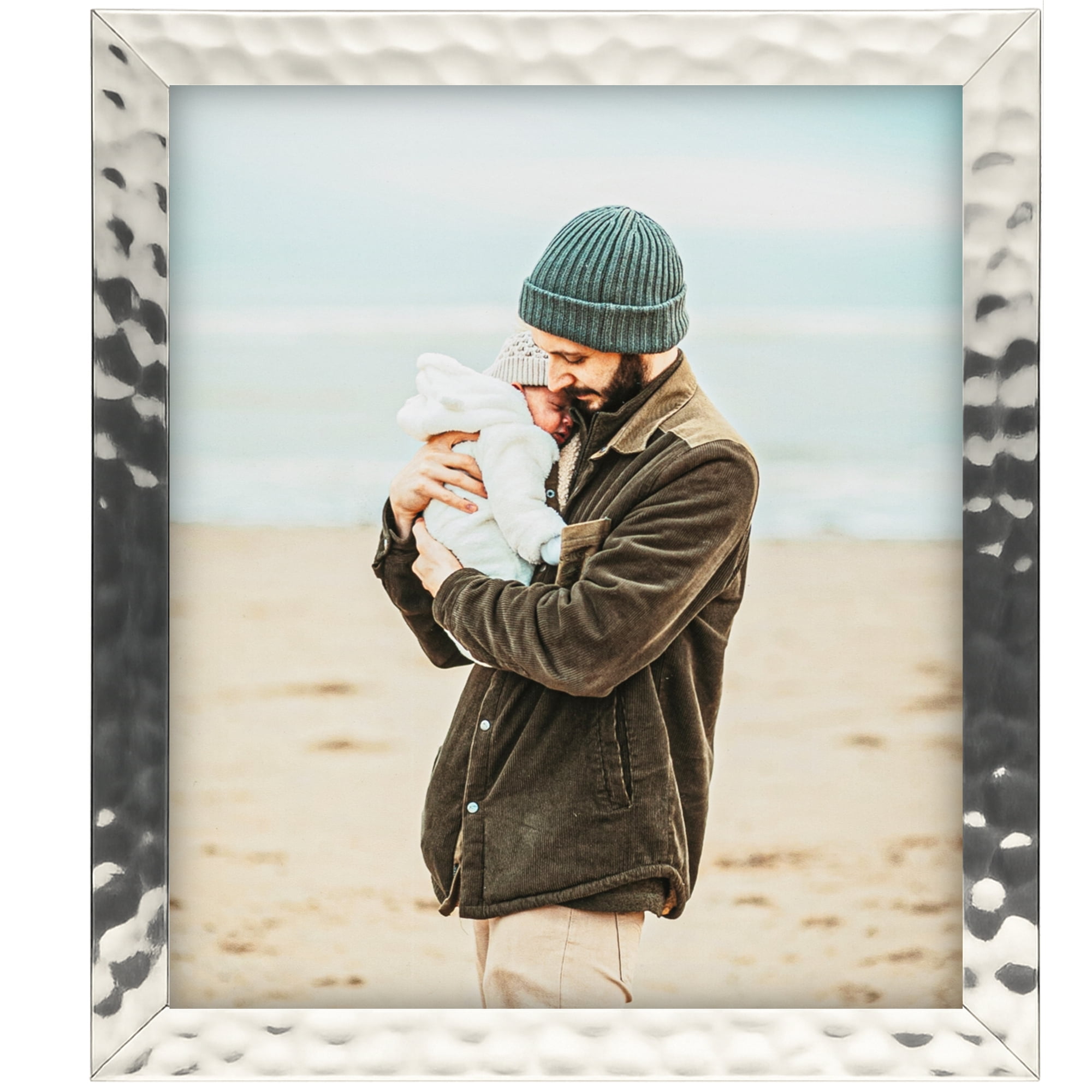 ArtToFrames 18" x 24" Hammered Steel Metallic Picture Frame, 18x24 inch Silver Wood Poster Frame (WOM-5264),  Pack