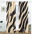 thumbnail image 2 of Black and Beige Stripe Blackout Curtains for Living Room Bedroom 55W x 72/84L Insulated Window Drapes 2 Panels, 2 of 6