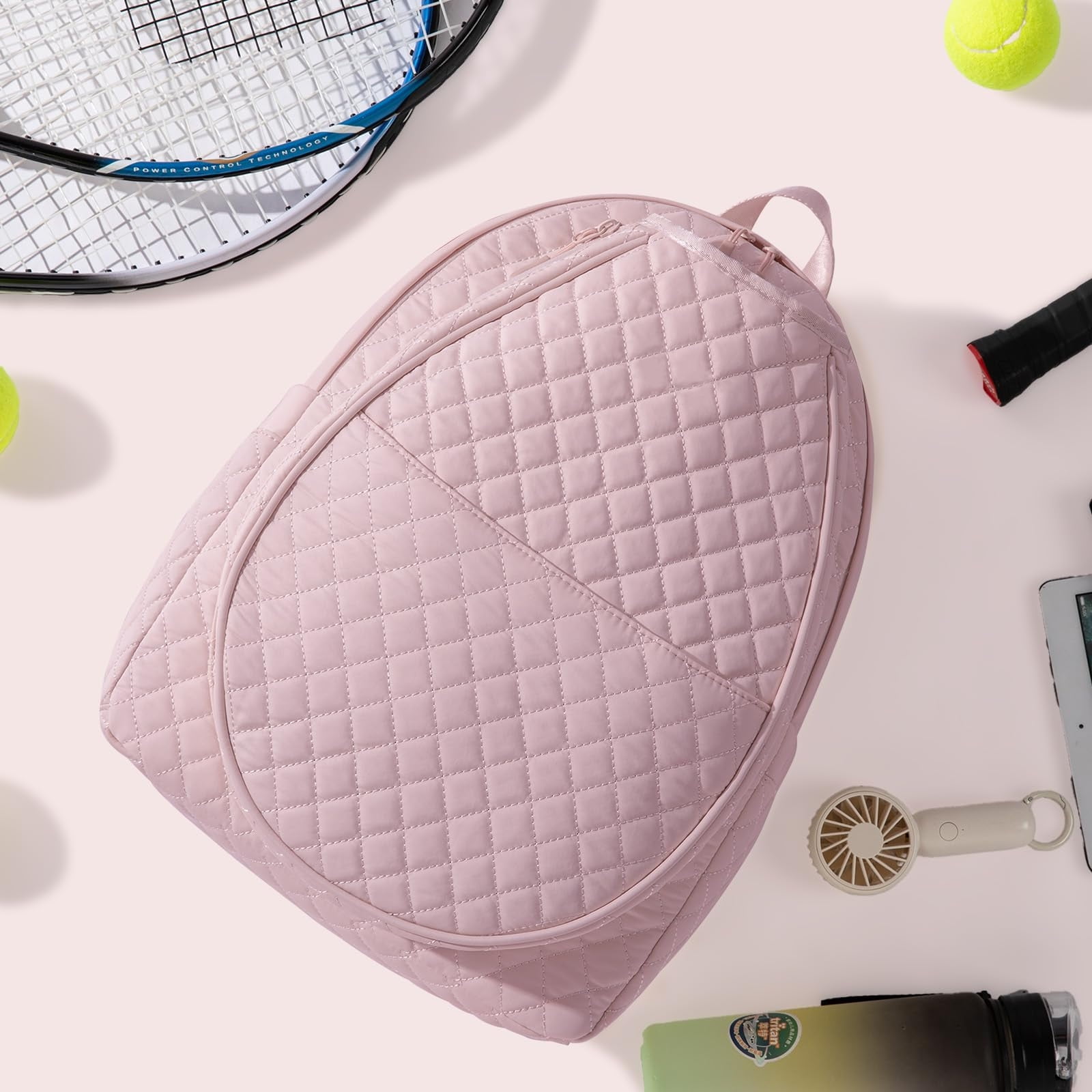 Waterproof Quilted Tennis Backpack Sling Bag for 2 Rackets, Crossbody Sport Bag for Men & Women,  Lightweight Durable Gym Daypack for Tennis, Pickleball, Padel