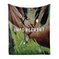 thumbnail image 1 of Empower Soft Flannel Fleece Throw Blanket, Concept of Progress Hands in Union Collaboration Young Adults Global Diversity, Cozy Plush for Indoor and Outdoor Use, 70" x 90", Multicolor, by Ambesonne, 1 of 6
