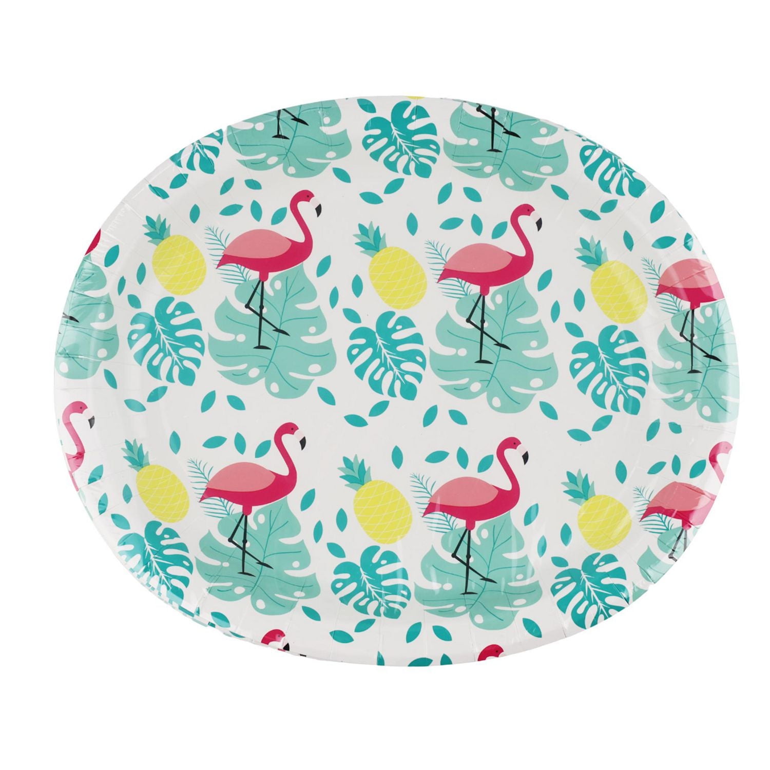 Une façon de célébrer l'été ! Assiette ovale 8 po - Motif flamant rose